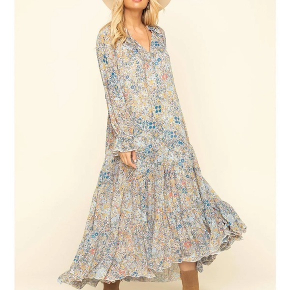 Feeling Groovy Maxi Dress Ivory Combo